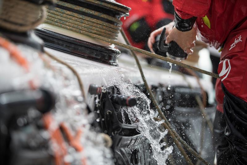 Onboard Dongfeng Race Team during Volvo Ocean Race Leg Zero photo copyright Jeremie Lecaudey / Volvo Ocean Race taken at  and featuring the Volvo One-Design class