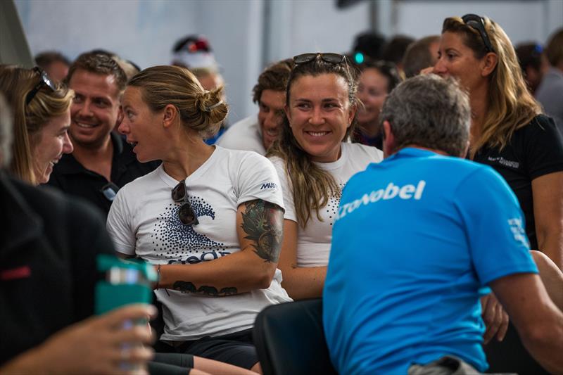 Francesca Clapcich and Annalisae Murphy from Turn the Tide on Plastic at the Volvo Ocean Race Sustainability Training on 30 September 2017 in Lisbon photo copyright Jen Edney / Volvo Ocean Race taken at  and featuring the Volvo One-Design class