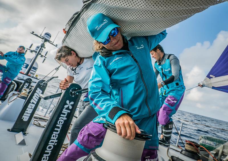 First morning on board AkzoNobel during Volvo Ocean Race Leg 1: Alicante to Lisbon - photo © Konrad Frost / Volvo Ocean Race