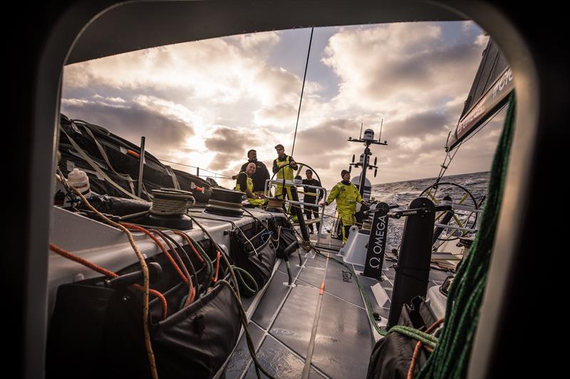 On board Team Brunel during Volvo Ocean Race Leg 1: Alicante to Lisbon photo copyright Martin Keruzore / Volvo Ocean Race taken at  and featuring the Volvo One-Design class