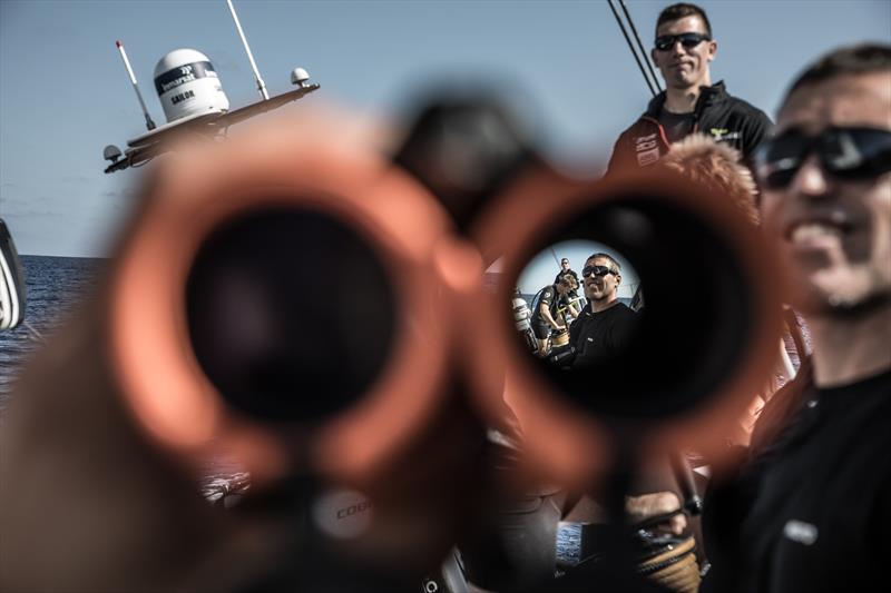 On board Team Brunel during Volvo Ocean Race Leg 1: Alicante to Lisbon - photo © Martin Keruzore / Volvo Ocean Race