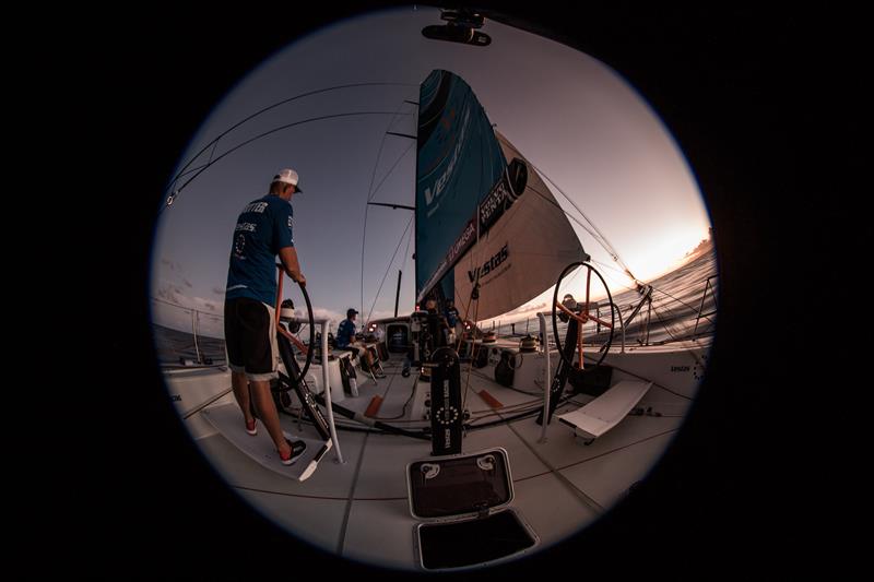 On board Vestas 11th Hour Racing during Volvo Ocean Race Leg 2: Lisbon to Cape Town photo copyright Ugo Fonolla / Volvo Ocean Race taken at  and featuring the Volvo One-Design class
