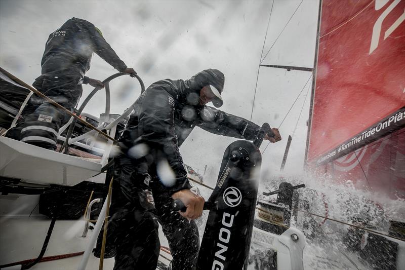 Afternoon on board Dongfeng - Jacuzzi times for Horace while grinding - during Volvo Ocean Race leg 2 photo copyright Jeremie Lecaudey / Volvo Ocean Race taken at  and featuring the Volvo One-Design class