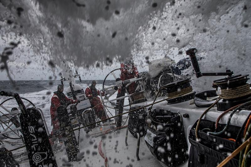 Wet down here on board Sun Hung Kai / Scallywag during Volvo Ocean Race Leg 3 photo copyright Konrad Frost / Volvo Ocean Race taken at  and featuring the Volvo One-Design class