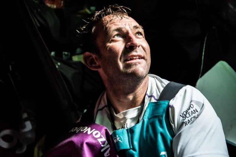 Team AkzoNobel navigator Jules Salter (GBR) broke his own 10-year-old 24-hour distance record on Volvo Ocean Race Leg 9 photo copyright Konrad Frost / Volvo Ocean Race taken at  and featuring the Volvo One-Design class