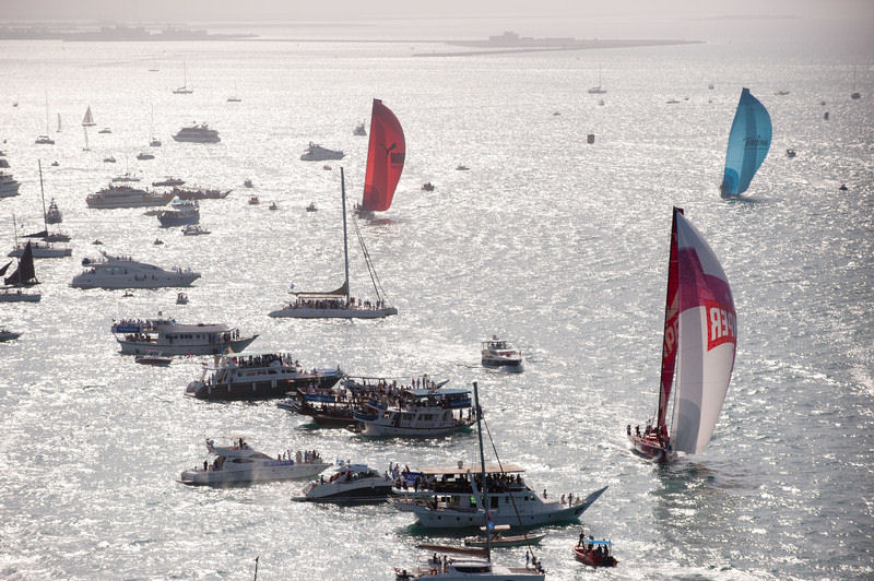 Etihad Airways In-Port Race photo copyright Paul Todd / Volvo Ocean Race taken at  and featuring the Volvo 70 class