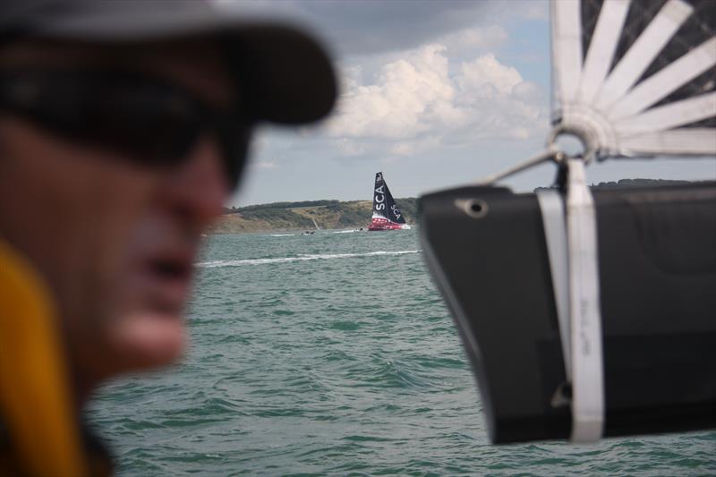 Azzam and Team SCA neck and neck in the Rolex Fastnet Race 2013 - photo © Cameron Dueck