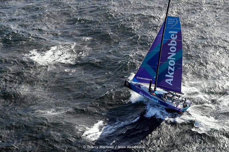 team AkzoNobel heads into big seas and 45kt winds on the first hours of Leg 3 of the Volvo Ocean Race. - photo © Thierry Martinez/teamAkzoNobel