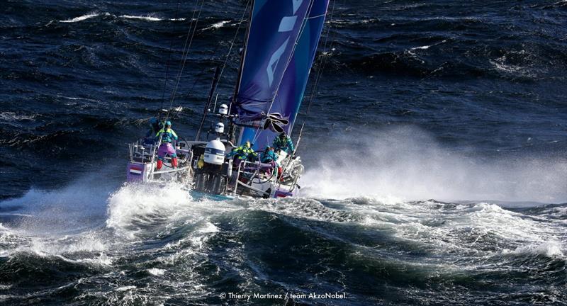 team AkzoNobel heads into big seas and 45kt winds on the first hours of Leg 3 of the Volvo Ocean Race. - photo © Thierry Martinez/teamAkzoNobel