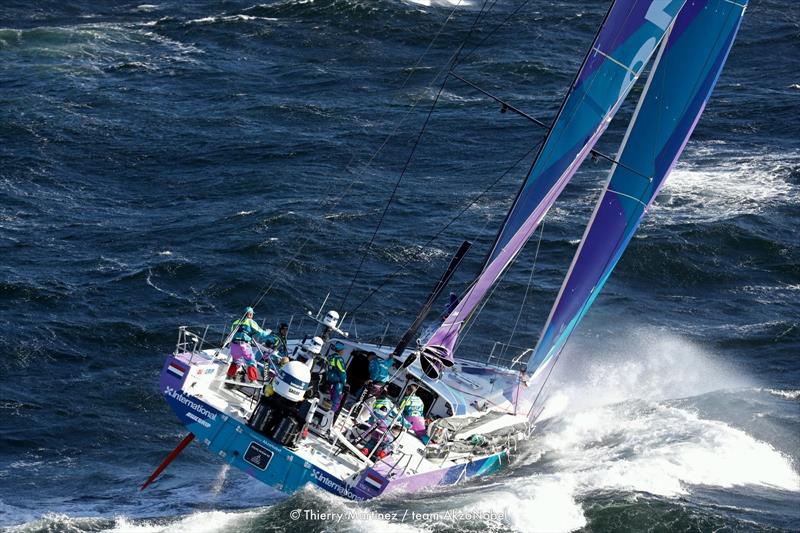 team AkzoNobel heads into big seas and 45kt winds on the first hours of Leg 3 of the Volvo Ocean Race photo copyright Thierry Martinez / teamAkzoNobel taken at  and featuring the Volvo One-Design class