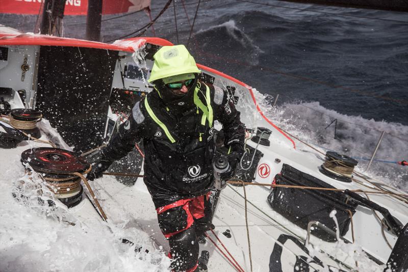 Leg 3, Cape Town to Melbourne, day 09, on board Dongfeng. Fabien Delahaye comes on watch and ready for 4 hours full on. - photo © Martin Keruzore / Volvo Ocean Race
