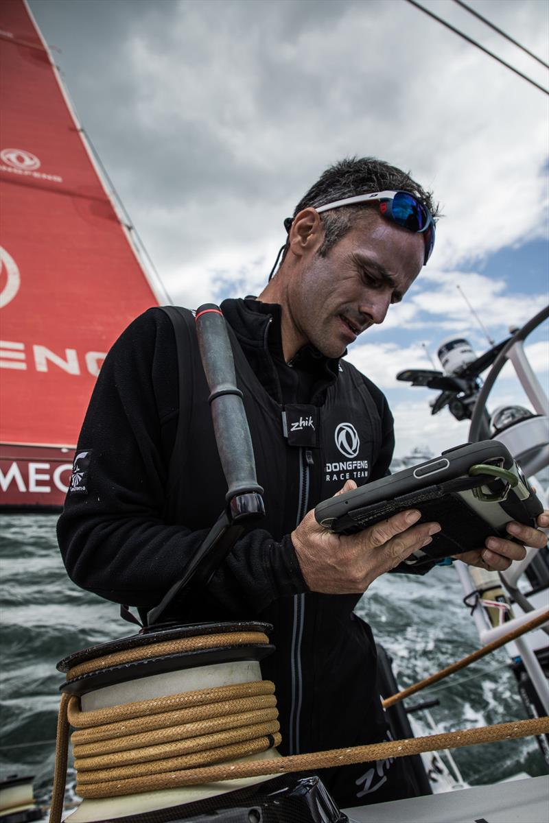 Leg 4, Melbourne to Hong Kong, day 01 on board Dongfeng.Franck Cammas is managing the navigation for this leg4 photo copyright Martin Keruzore / Volvo Ocean Race taken at Royal Melbourne Yacht Squadron and featuring the Volvo One-Design class