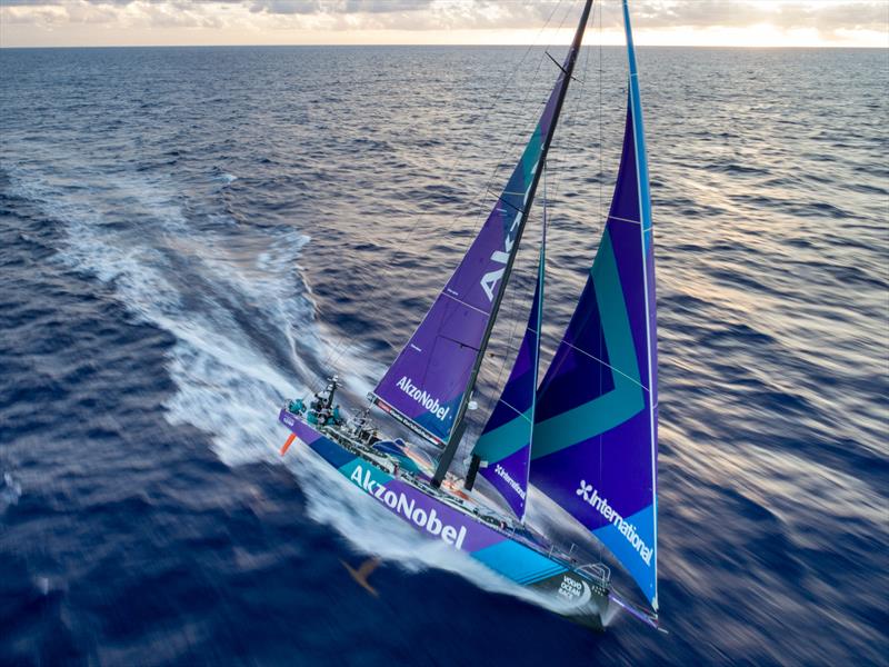AkzoNobel chasing Dongfeng as they vy for the lead on Leg 4 heading for the Solomons on Leg 4, 2017/18 Volvo Ocean Race photo copyright Sam Greenfield / Volvo Ocean Rac taken at Pacific Yacht Club and featuring the Volvo One-Design class