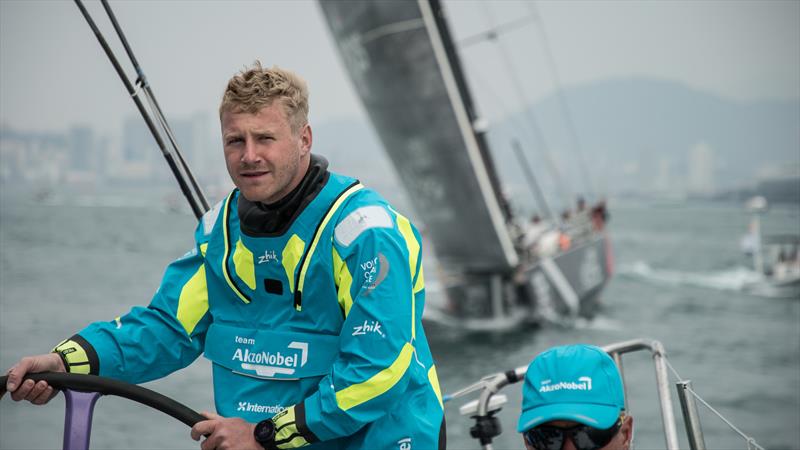 Leg 6 to Auckland, day 01 on board, race startAkzoNobel. 07 February,  photo copyright Rich Edwards / Volvo Ocean Race taken at  and featuring the Volvo One-Design class