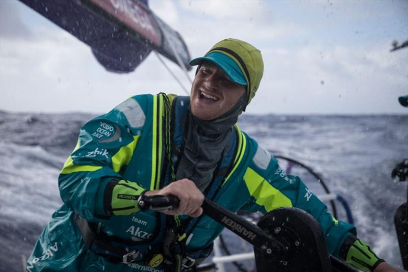 Volvo Ocean Race Leg 6 to Auckland, day 08 on board AkzoNobel, Nicolai Sehested in action. 14 February photo copyright Rich Edwards / Volvo Ocean Race taken at  and featuring the Volvo One-Design class