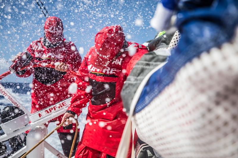 Volvo Ocean Race Leg 6 to Auckland, day 08 on board MAPFRE, Tamara Echegoyen looking, Rob Greenhalgh. 14 February photo copyright Ugo Fonolla / Volvo Ocean Race taken at  and featuring the Volvo One-Design class
