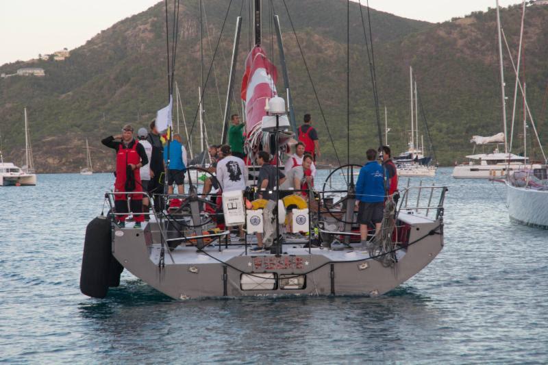 The USMMA Sailing Foundation's American Volvo 70 Warrior arriving on the dock at Antigua Yacht Club Marina - photo © Mags Hudgell / RORC