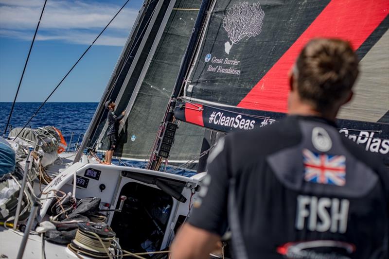 Volvo Ocean Race Leg 6 to Auckland, day 19 on board Sun hung Kai / Scallywag. John Fisher at the helm supervising the sail mode. 26 February - photo © Jeremie Lecaudey / Volvo Ocean Race