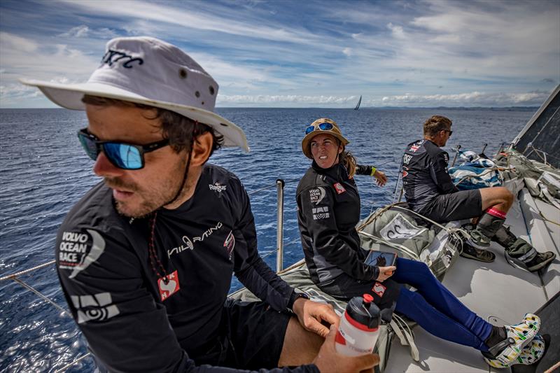 Leg 6 to Auckland, day 20 on board Sun hung Kai / Scallywag. Shall they worry about Dee Caffari yet? 26 February,  photo copyright Jeremie Lecaudey / Volvo Ocean Race taken at  and featuring the Volvo One-Design class