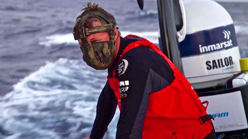 John Fisher in the Hannibal Lecter mask showing the remnants of an Equator Crossing ceremony photo copyright Richard Gladwell taken at  and featuring the Volvo One-Design class