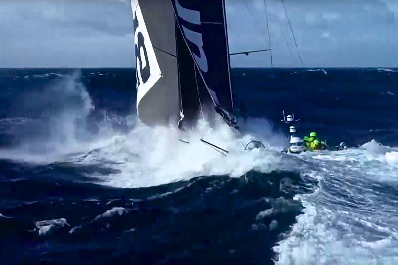 Team Brunel pushed through a big one in the last 12 hours before rounding Cape Horn photo copyright Yann Riou / Volvo Ocean Race taken at  and featuring the Volvo One-Design class