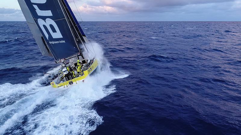 Leg 4, Melbourne to Hong Kong, day 16 on board Brunel. Drone photo copyright Yann Riou / Volvo Ocean Race taken at  and featuring the Volvo One-Design class
