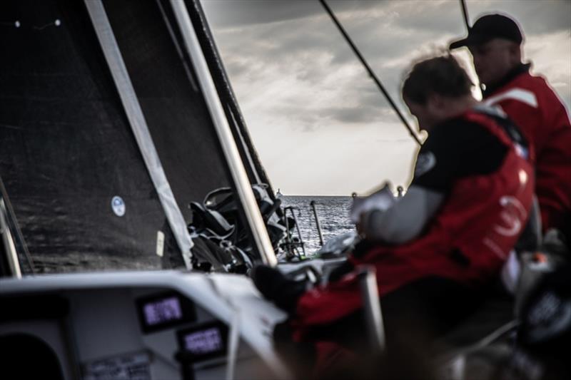 Volvo Ocean Race Leg 10, from Cardiff to Gothenburg, day 2, on board Sun Hung Kai / Scallywag. Fastnet Rock on the bow photo copyright Konrad Frost / Volvo Ocean Race taken at  and featuring the Volvo One-Design class