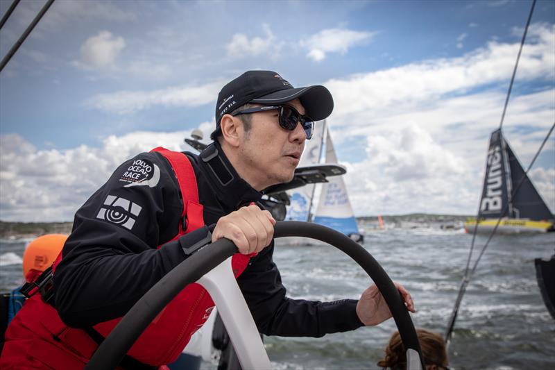 Mr Lee (Owner helming) Leg 11, from Gothenburg to The Hague, day 1 on board Sun Hung Kai / Scallywag. 21 June, . - photo © Konrad Frost / Volvo Ocean Race