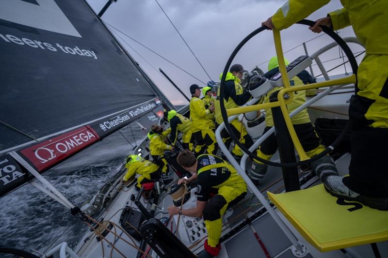 Volvo Ocean Race Leg 11, from Gothenburg to The Hague, Day 1, on board Brunel. The crew battles through a squall photo copyright Sam Greenfield / Volvo Ocean Race taken at  and featuring the Volvo One-Design class