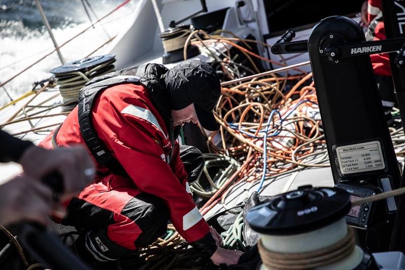 Leg 11, from Gothenburg to The Hague, Day 2 on board Sun Hung Kai / Scallywag. Trystan Seal in the snake pit. 22 June,  photo copyright Konrad Frost / Volvo Ocean Race taken at  and featuring the Volvo One-Design class