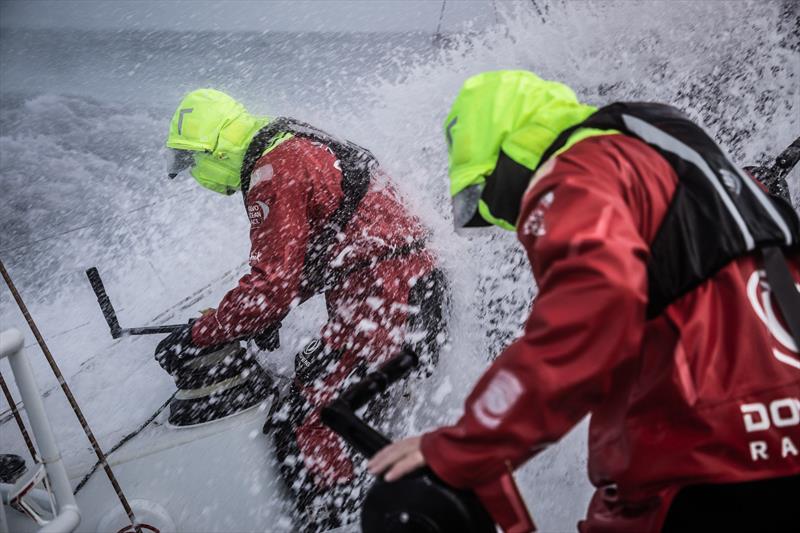 Dongfeng - Leg 11, from Gothenburg to The Hague, day 03 on board Dongfeng. Water on deck for this last rough day of the race. 23 June,  photo copyright Martin Keruzore / Volvo Ocean Race taken at  and featuring the Volvo One-Design class