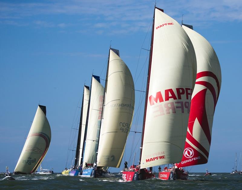 Volvo Ocean Race Leg 8 from Itajai to Newport, start day. 22 April,  photo copyright Pedro Martinez / Volvo Ocean Race taken at  and featuring the Volvo One-Design class