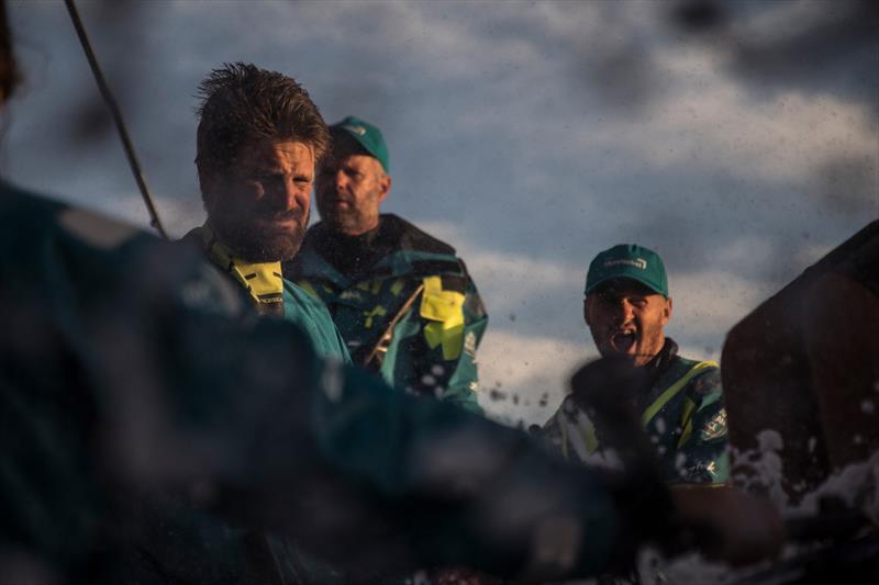 Leg 6 to Auckland, day 19 on board AkzoNobel. Team Akzonobel at sunrise. 25 February,  photo copyright Rich Edwards / Volvo Ocean Race taken at  and featuring the Volvo One-Design class