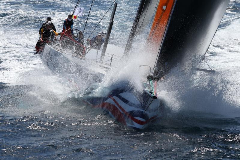  Volvo 70 Wizard owned by David and Peter Askew (USA) blasting through the big sea state - RORC Caribbean 600 photo copyright Tim Wright taken at Royal Ocean Racing Club and featuring the Volvo 70 class