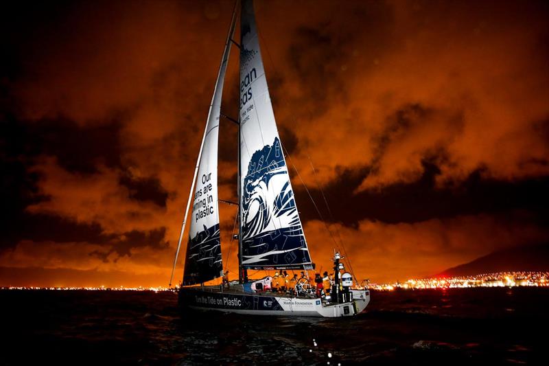 Turn the Tide on Plastic - entering Cape Town at the end of Leg 2, 2017/18 Volvo Ocean Race photo copyright The Ocean Race taken at Royal Cape Yacht Club and featuring the Volvo One-Design class