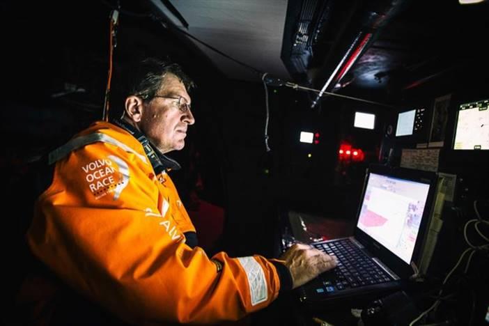 Will Oxley doing what he does best in the Volvo Ocean Race photo copyright Amory Ross taken at Ocean Racing Club of Victoria and featuring the Volvo 70 class