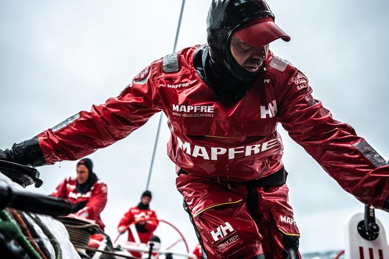 Leg 10, from Cardiff to Gothenburg, day 04 on board MAPFRE, Xabi Fernandez during a peel photo copyright Ugo Fonolla / Volvo Ocean Race taken at  and featuring the Volvo One-Design class