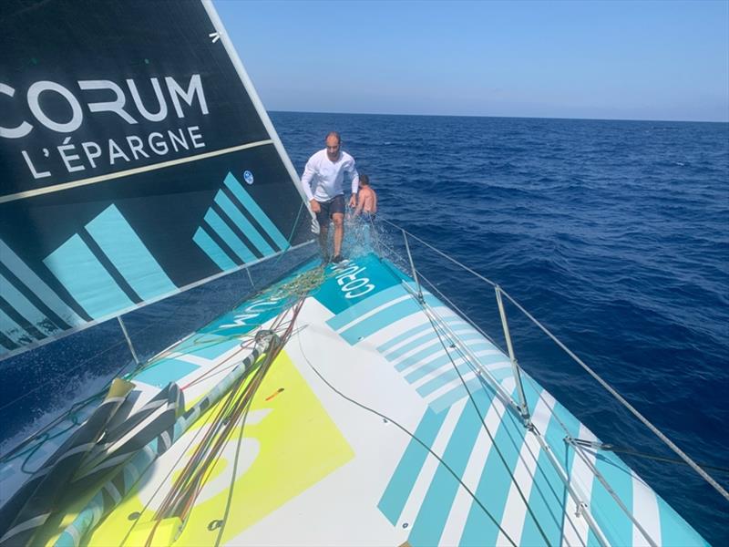 On board Corum L'Epargne - The finish of Leg 3 of The Ocean Race Europe from Alicante, Spain into Genova, Italy photo copyright CORUM L’Epargne / The Ocean Race taken at  and featuring the Volvo One-Design class
