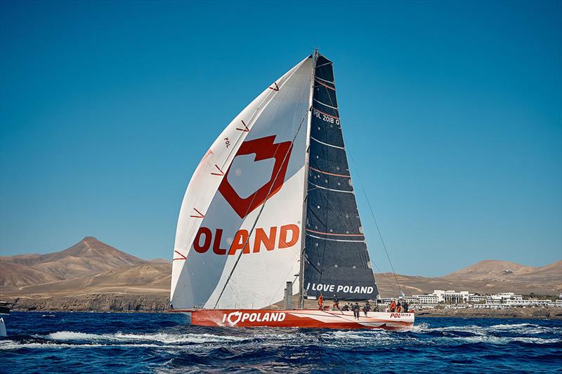 I Love Poland sets sail on the RORC Transatlantic Race in association with the IMA photo copyright RORC / James Mitchell taken at Royal Ocean Racing Club and featuring the Volvo 70 class