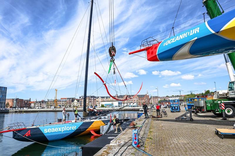 The Ocean Race 2022-23 - 30 May 2023. Team Malizia in the technical area in Aarhus getting ready for the European legs.The Ocean Race 2022-23 - 30 May 2023. The Ocean Race 2022-23 - 30 May 2023 photo copyright Sailing Energy / The Ocean Race taken at  and featuring the Volvo One-Design class