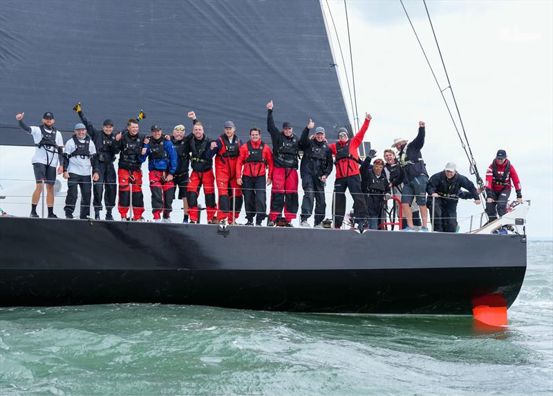 Line Honours Winner Tschuss2 in the 2023 Round the Island Race photo copyright Paul Wyeth / www.pwpictures.com taken at Island Sailing Club, Cowes and featuring the Volvo 70 class