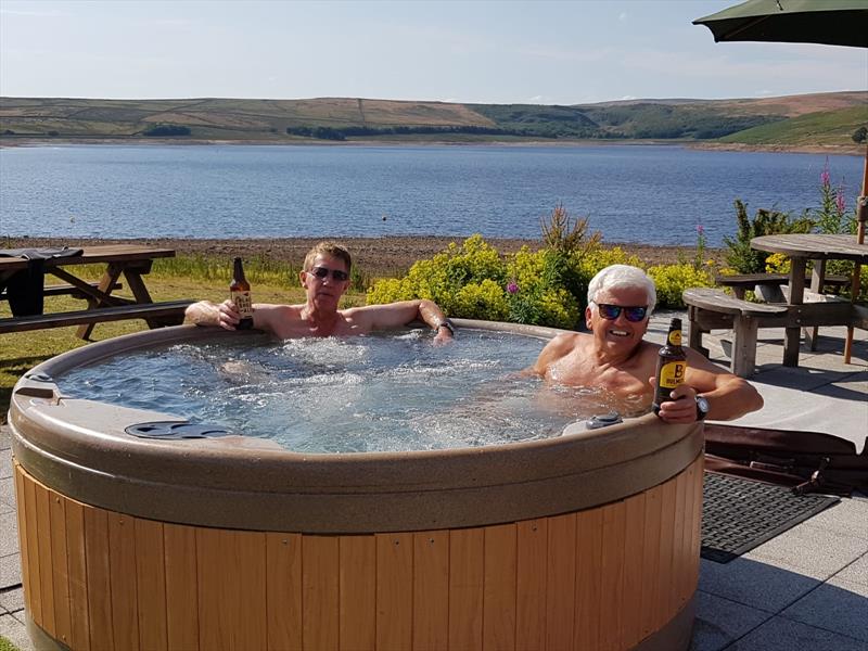 Enjoying a beer in the hot tub at Yorkshire Dales SC after the Vortex National Championships - photo © Phillip Whitehead