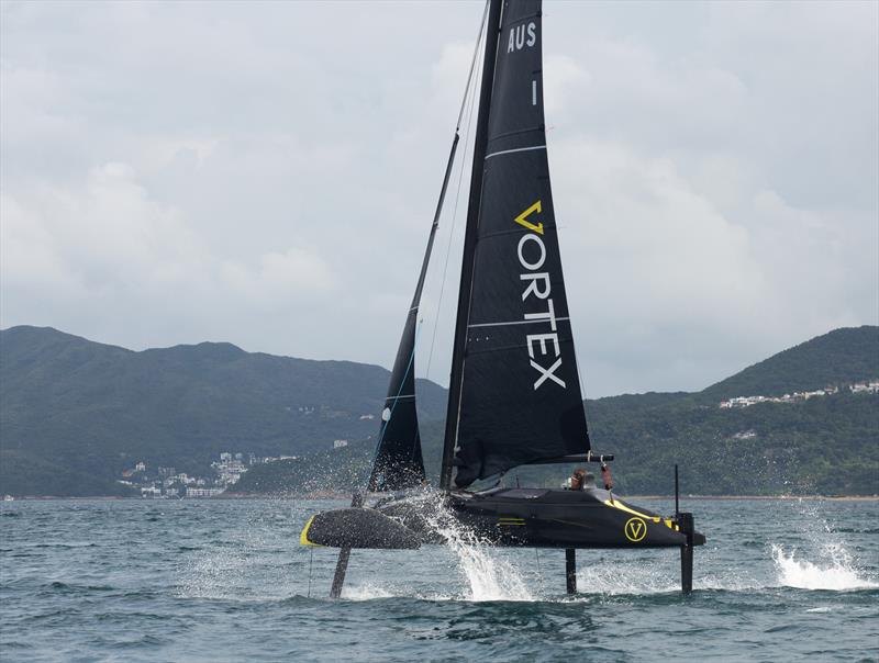 Vortex Pod Racer in Hong Kong: Nick Southward, 20.7kts photo copyright Guy Nowell taken at  and featuring the Vortex class