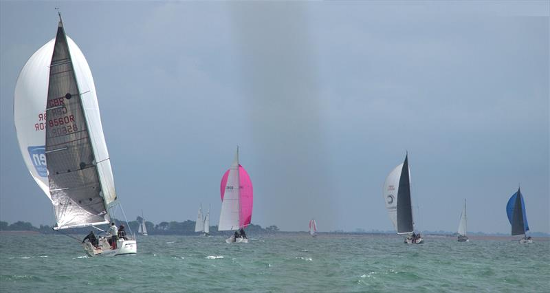 'Firestarter' our committee boat chasing the fleet in the PYRA Poole - Yarmouth - Poole races - photo © Luke Nicholas