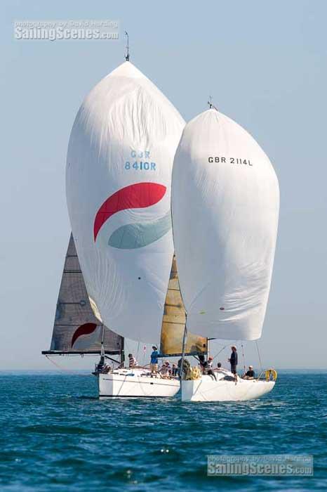 Zorra 3 and Flair V during the PYRA Poole - Weymouth - Poole races photo copyright David Harding / www.sailingscenes.com taken at Poole Yacht Racing Association and featuring the VPRS class