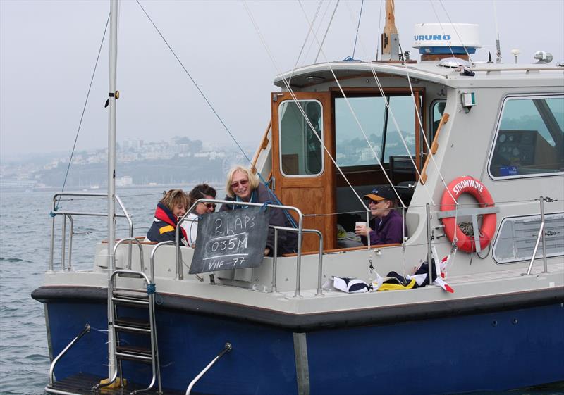 The Royal Torbay YC Race Committee on day 3 of the Ovington VX One Nationals at Torquay photo copyright Mark Jardine / YachtsandYachting.com taken at Royal Torbay Yacht Club and featuring the VX One class