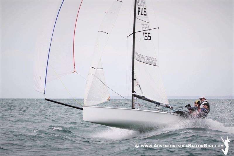 Daniel Alcock launching in race 4 on day 2 of the Australian VX One Midwinter Championship - photo © Nic Douglass / www.AdventuresofaSailorGirl.com