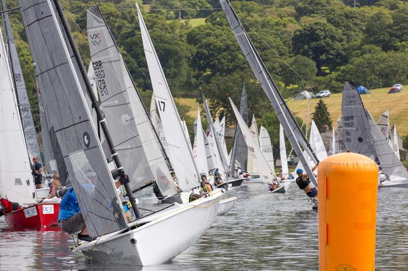 The first mark on Saturday in the Lord Birkett Trophy photo copyright Tim Olin / www.olinphoto.co.uk taken at Ullswater Yacht Club and featuring the VX One class