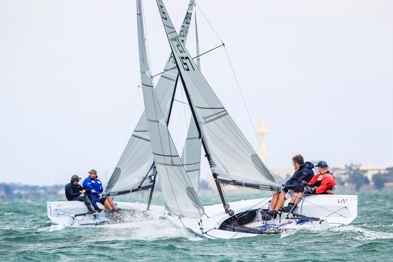 SUPERVAX ahead of OVI ONE KENOBI in VX racing, Monday, day four of racing, Festival of Sails 2016, Geelong photo copyright Craig Greenhill taken at Royal Geelong Yacht Club and featuring the VX One class