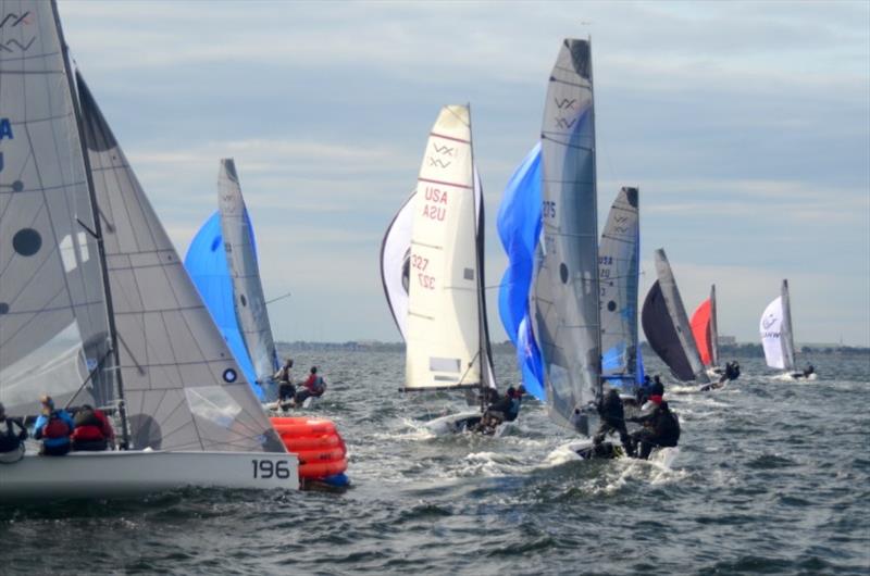 Mark roundings in the VX One Winter Series #1 in Pensacola were congested and quick and VXciting photo copyright Talbot Wilson taken at Pensacola Yacht Club and featuring the VX One class